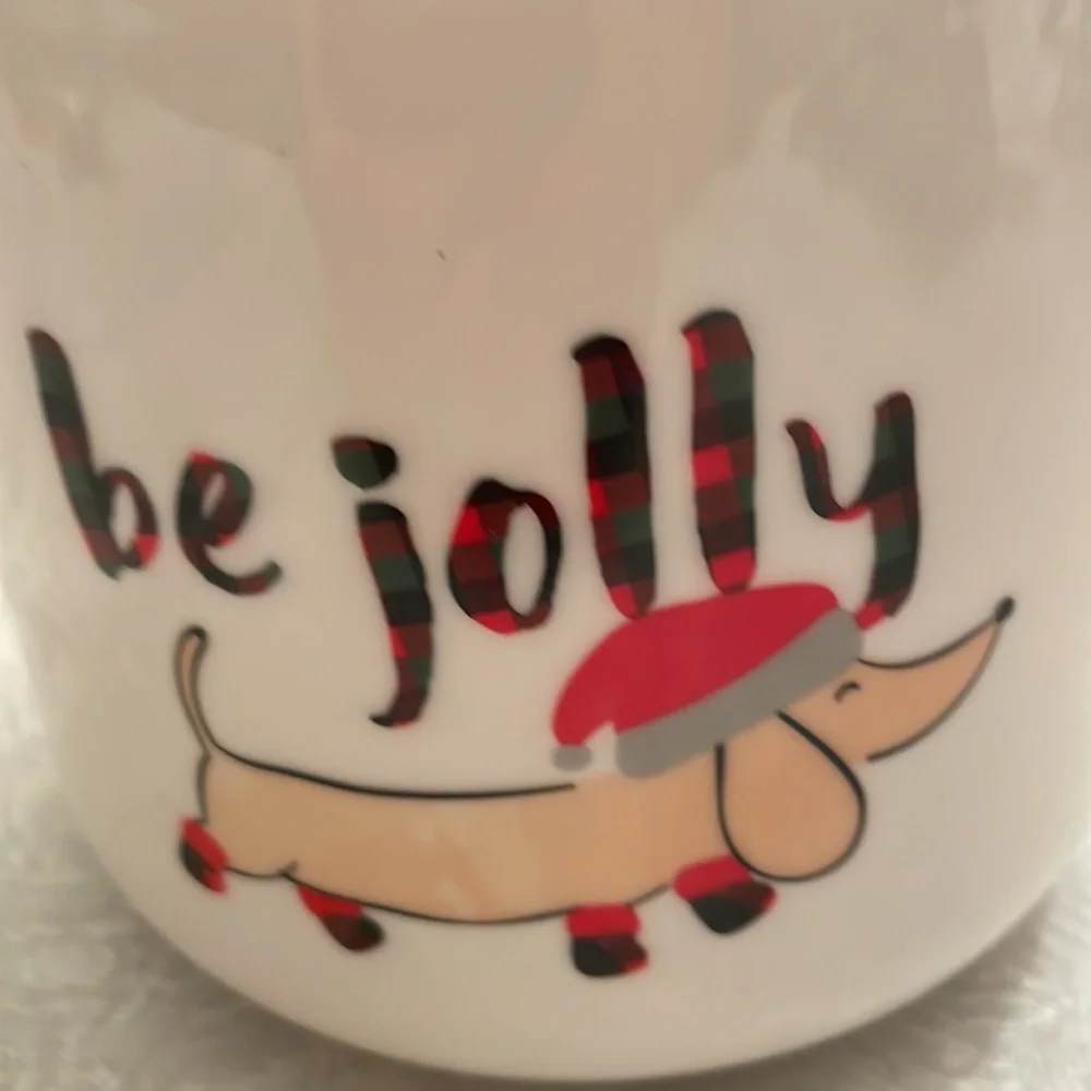 Dachshund holiday themed canister.